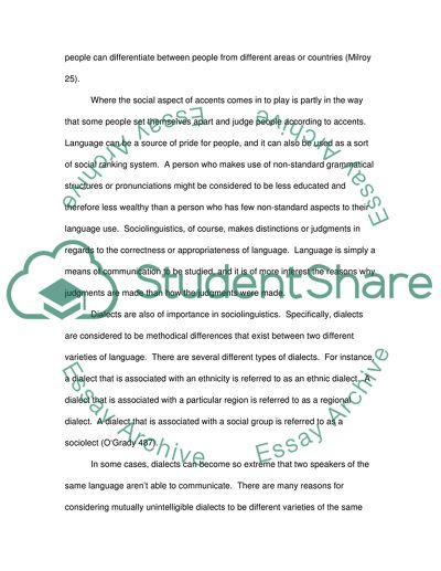 The Social Aspect of Accents