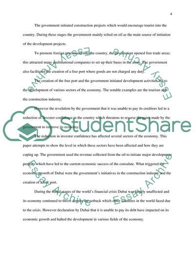 The Major Sectors of the Dubai Economy