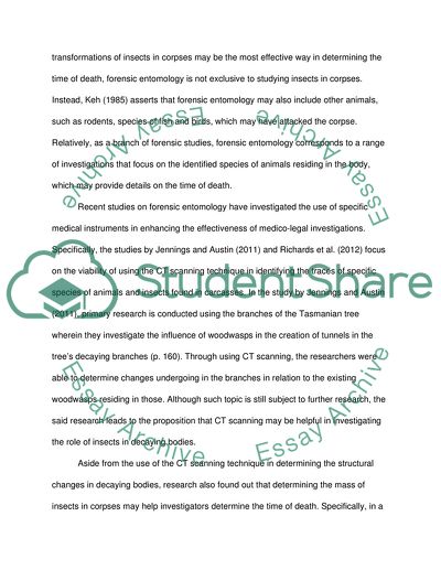 Using Computed Tomography (CT) Scanning Technique in Forensic Entomology