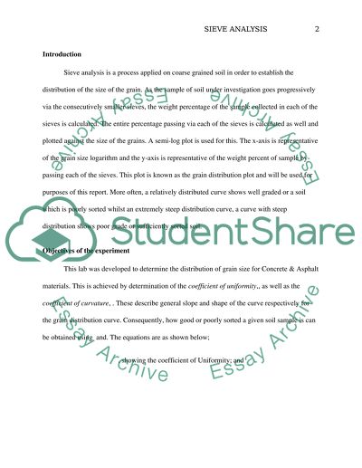 The Concept of Sieve Analysis