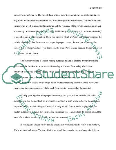 Improving on Writing Skills