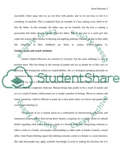 Human Beings Face Gender Experiences from the Time They Are Very Small