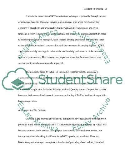 The Pursuit of Quality at AT&T Universal Card Services