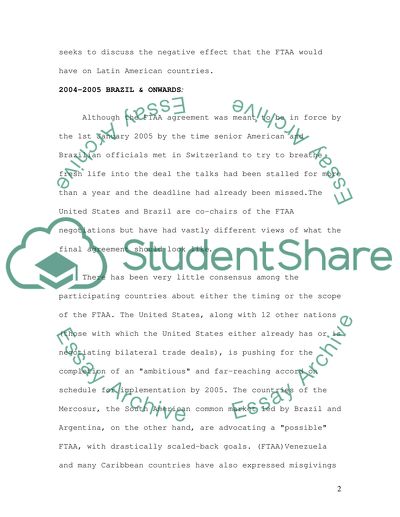 FTAA and its effects on latin america