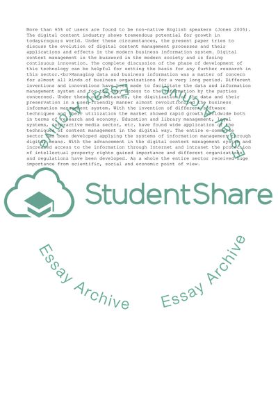 Digital Content Management: Evolution, Application and Impact