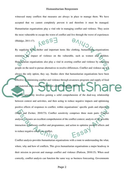 Effectiveness and Efficiency of Humanitarian Organizations