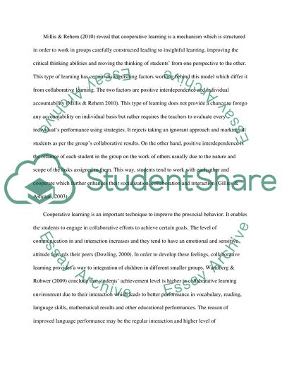 Cooperative Learning: Encouraging Pro-Social Behavior