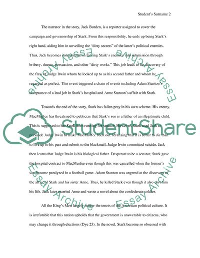 All the Kings Men and the American Political Culture