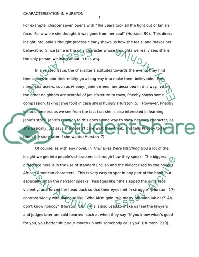 Characterization in Hurstons Their Eyes Were Watching God