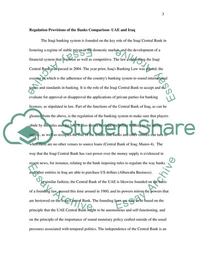 Comparing Regulation of bank provision for two countries