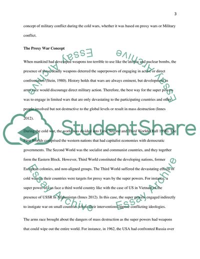 The Defining Concept of Military Conflicts during the Cold Wars