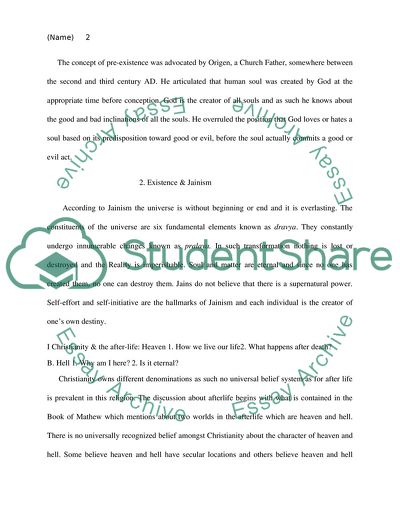 The after-Life in Christianity and Jainism