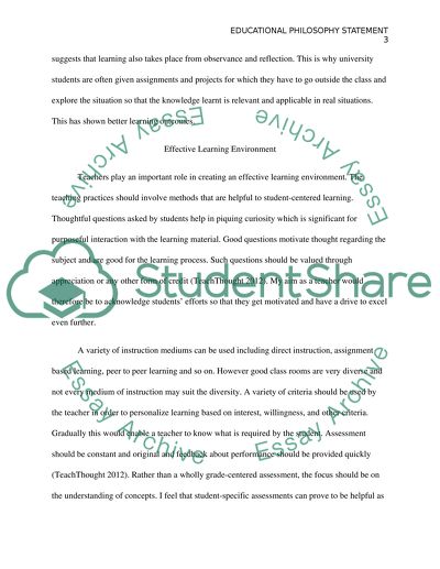 Educational Philosophy Statement