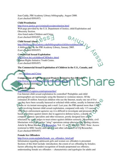 Criminal Justice Resources: Sex Crimes