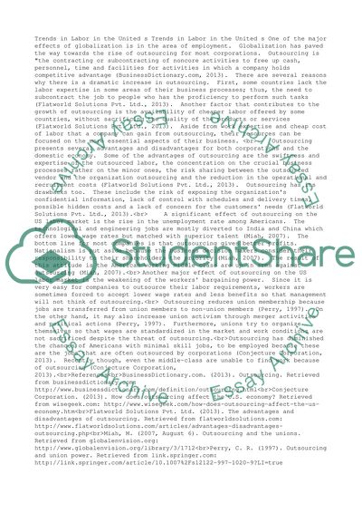 Trends in Labor in the United States