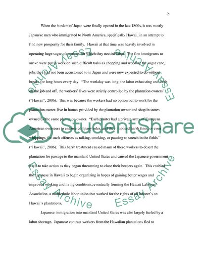 Japanese Immigrants in America