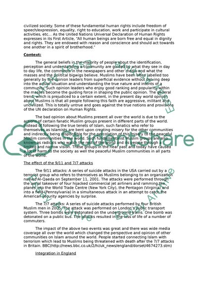 To what extent are British Muslims in the U.K deprived of their Human Rights