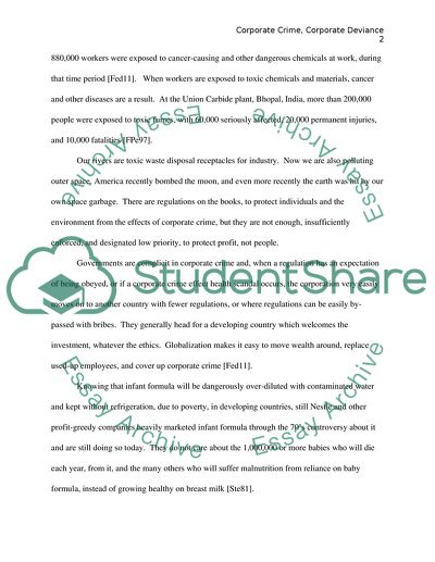 Corporate Crime, Corporate Deviance: Why No Outrage