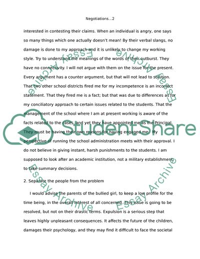 Negotiations - hypothetical analysis