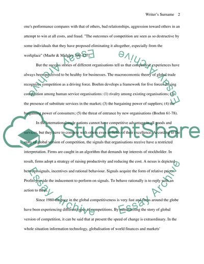 Organisations competition business environment