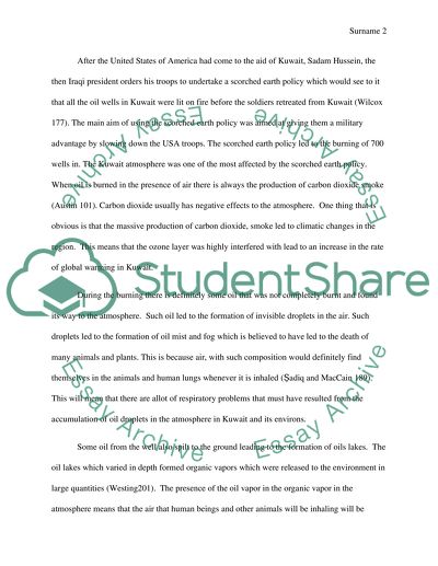 The Environmental Impacts of the Kuwait Invasion