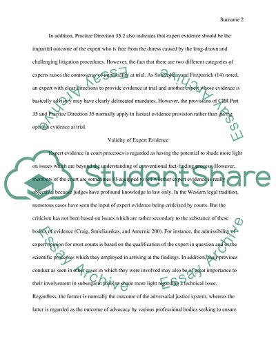 Judicial Role in Expert Witnesses