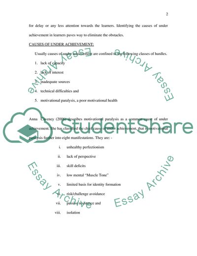 Critically appraise how you as a mentor, can support the management of a learner who is under-achieving/ under-performing in practice