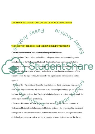 Underground railroad essay