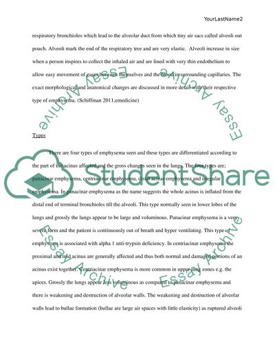 Exact Morphological and Anatomical Changes in the Respective Type of Emphysema