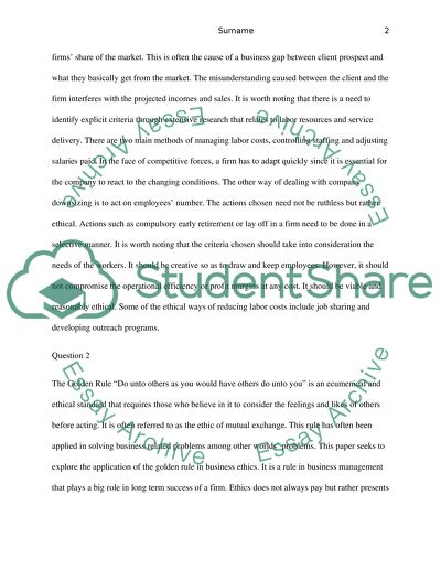 Ethic Case Opinion and Analysis