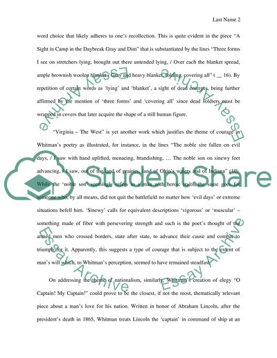 ANALYZE A whitmans poetry