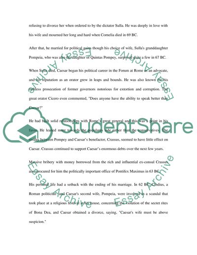 The early life and reign of Julius Caesar