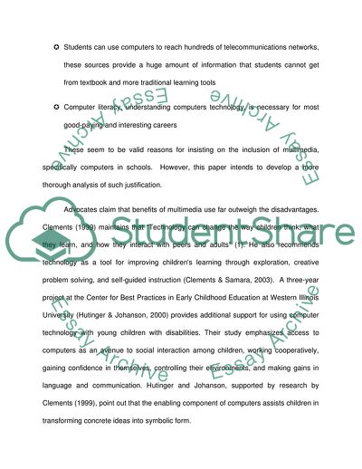 Computer Technology for Children Education