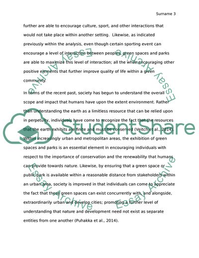 Parks and Green Spaces: A Review of Quality of Life from an Urban Perspective