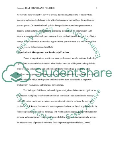 Power and Politics Paper