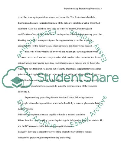 Non medical prescribing essay examples image