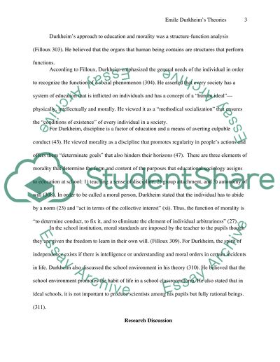Emile Durkheim s Theories On Education And Morality Research Proposal Emile Durkheim s Theories On Education And Morality Research Proposal