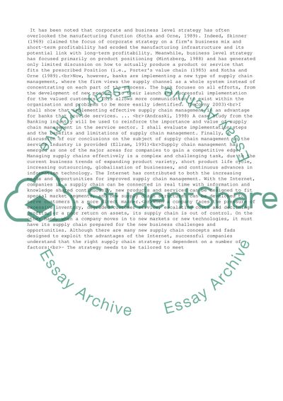 Customer Supply Chain