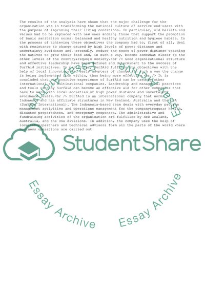 SurfAid as of an Organization