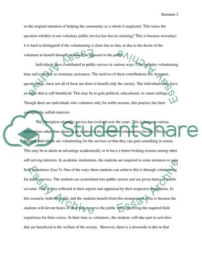 The Abuse of Volunteering For Public Service