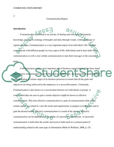 Communication Report