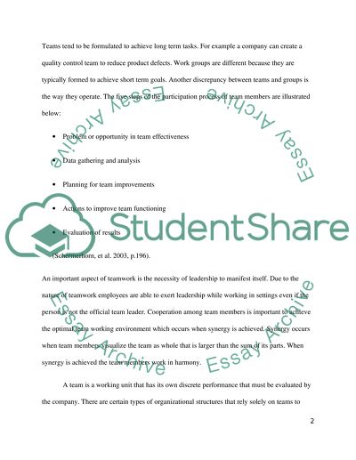 Differences Between Groups and Teams