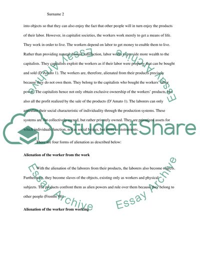 Marxs Alienation Theory