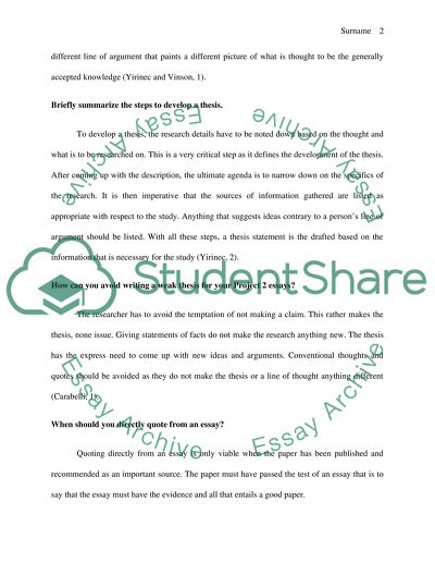 The Point of the Thesis in an Argumentative Essay