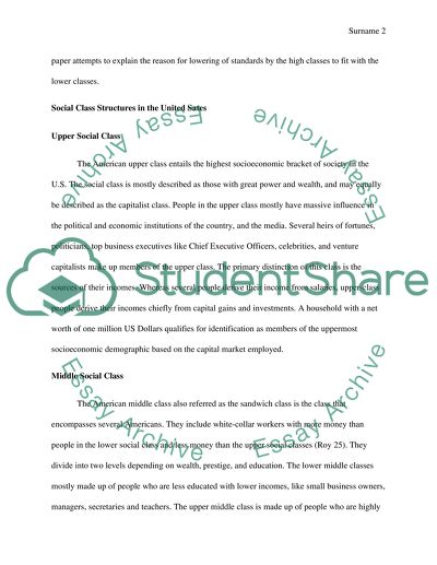 social class differences essay