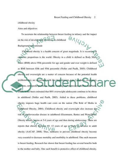 Breast Feeding and Childhood Obesity