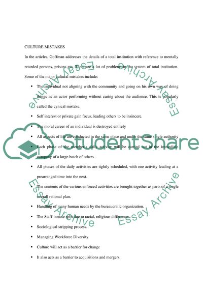 From Total Institution Culture to Corporate