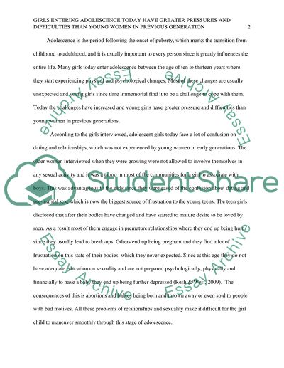 Difficulties Of Modern Girls Transitional Age