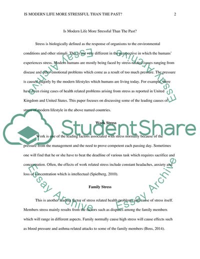 Is Modern Life More Stressful than the Past