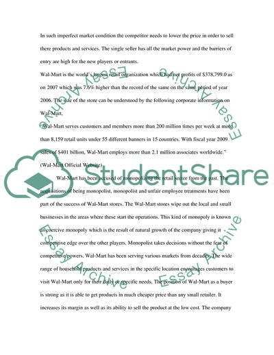 Discuss a monopoly market of your choice